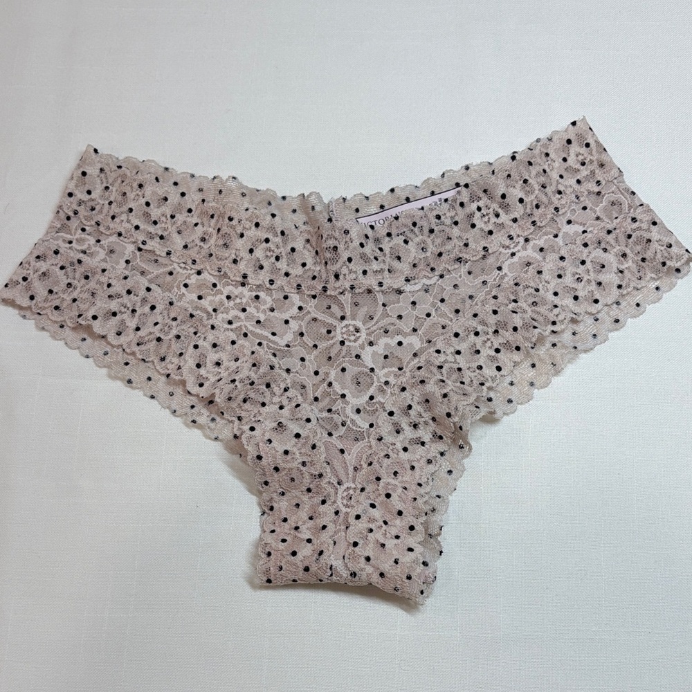 Victoria’s Secret Lacie Cheeky Polka Dot Women's Panties - Nude Pink XS